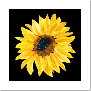 Watercolor Style Sunflower Floral Flower Posters and Art